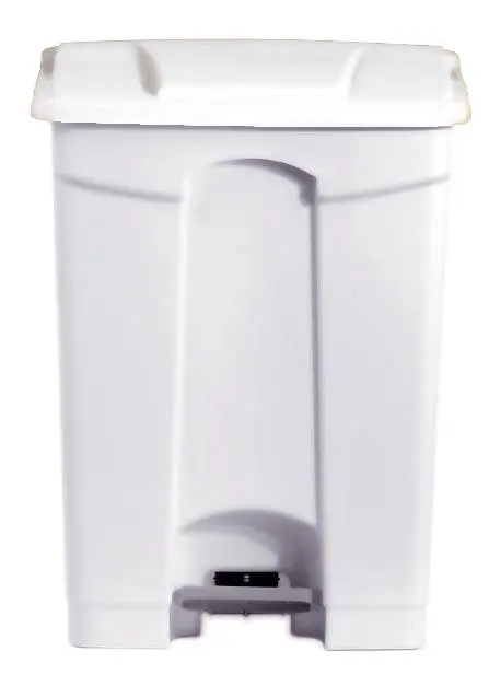 POUBELLE BLANCHE POLYPROPYLENE 90L ROULANTE
