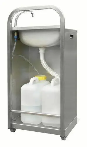 LAVE-MAINS AUTONOME460X380X850 CDE AU PIED AVEC JERRICANS